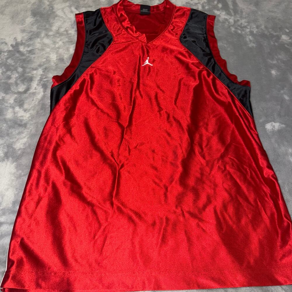 Jordan Red Black Sleeveless Basketball Jersey Men’s XL Jumpman Tank Top